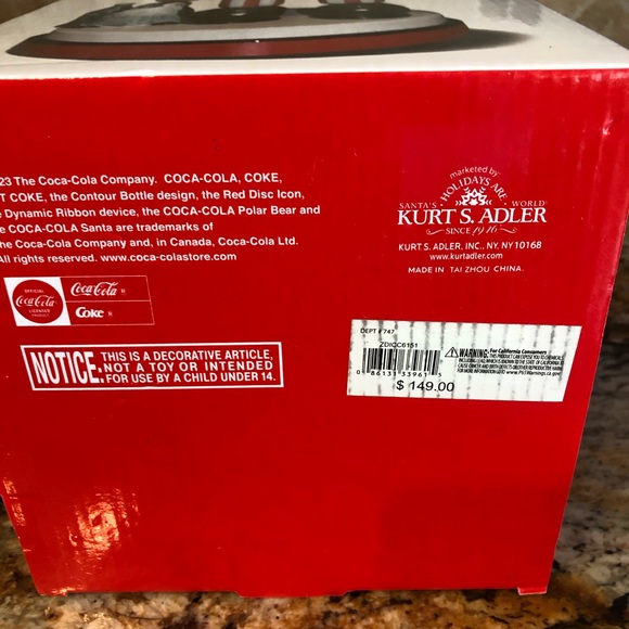Kurt Adler Coca Cola Nutcracker with Polar Bear 15 inches NWT and Box - Picture 7 of 8